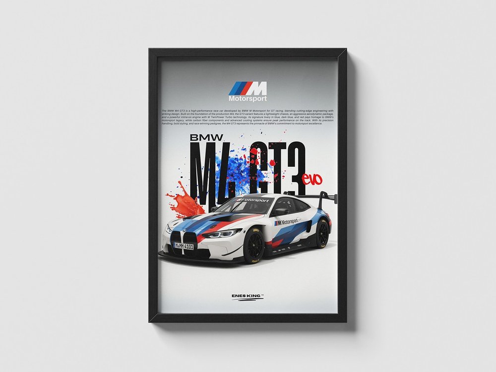  bmw m4 gt3 'born to compete' poster thumbnail 2