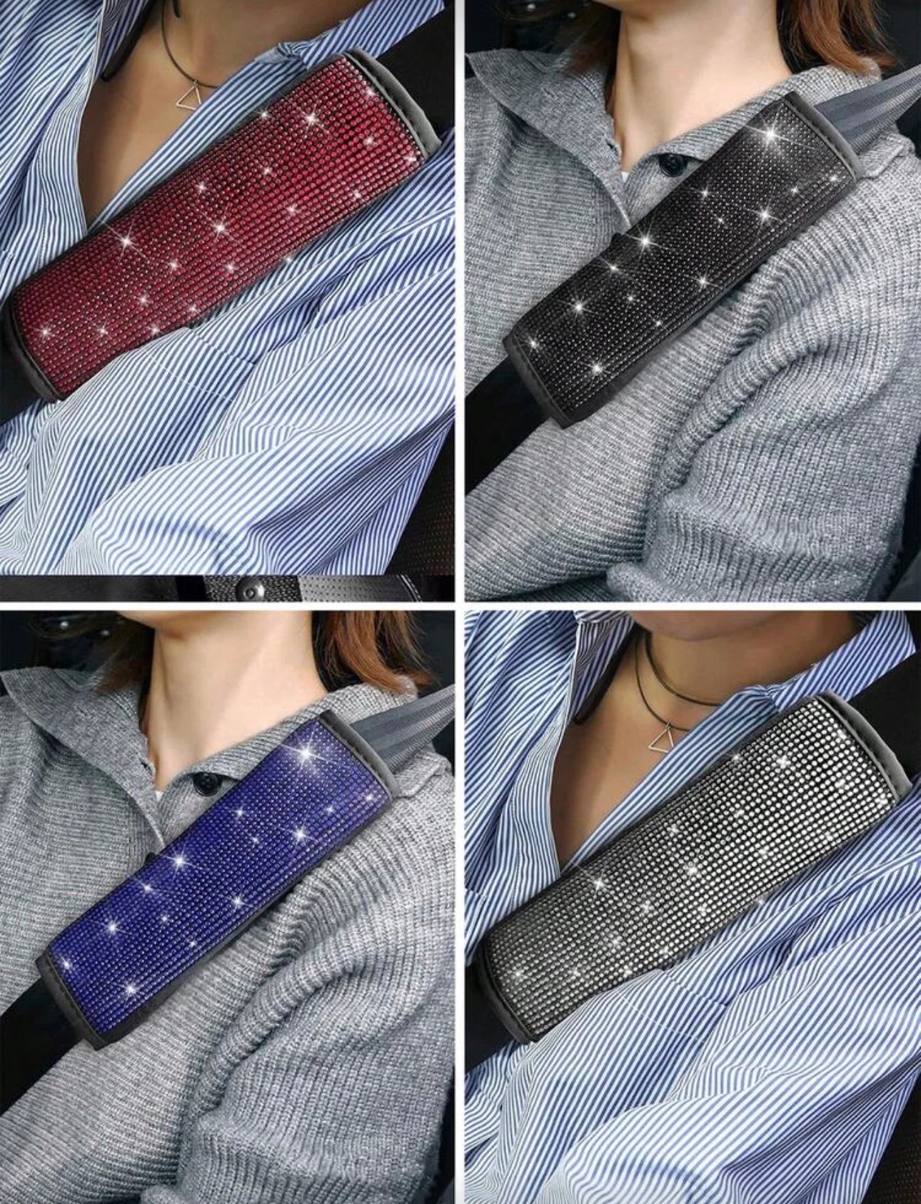 1pc rhinestone sparkling women's seat belt 💎