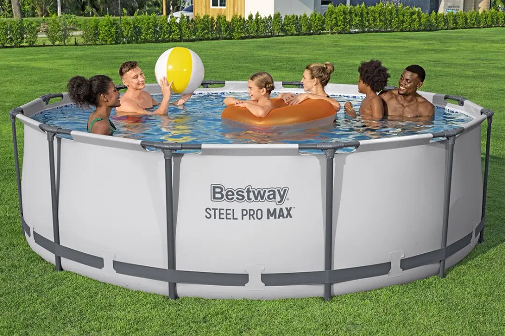 بسين steel pro max الدائرى مع سلم وفلتر من bestway, 3.66×1متر thumbnail 6