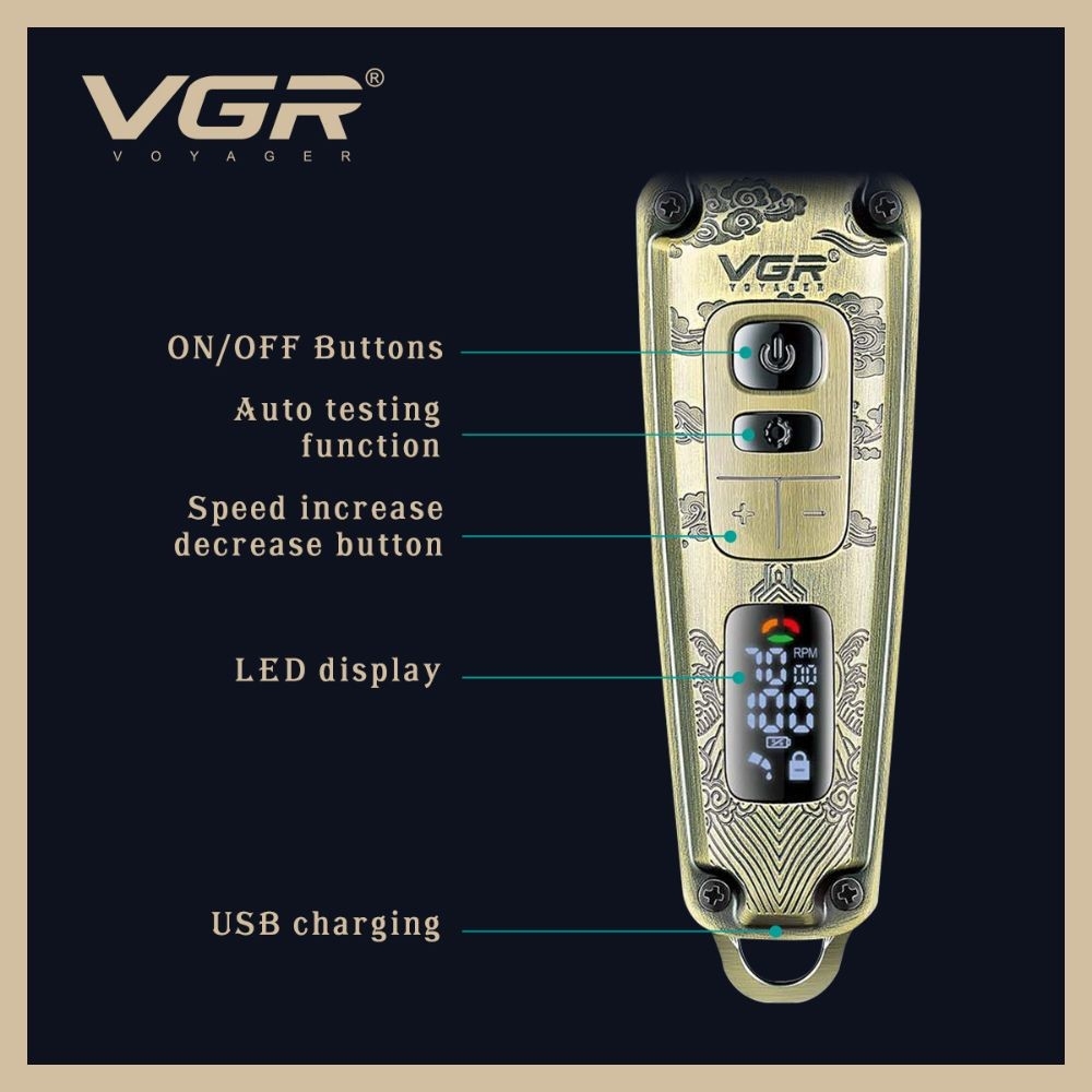 ماكينه حلاقه معدن من vgr-901، شحن وشاشة ليد thumbnail 3