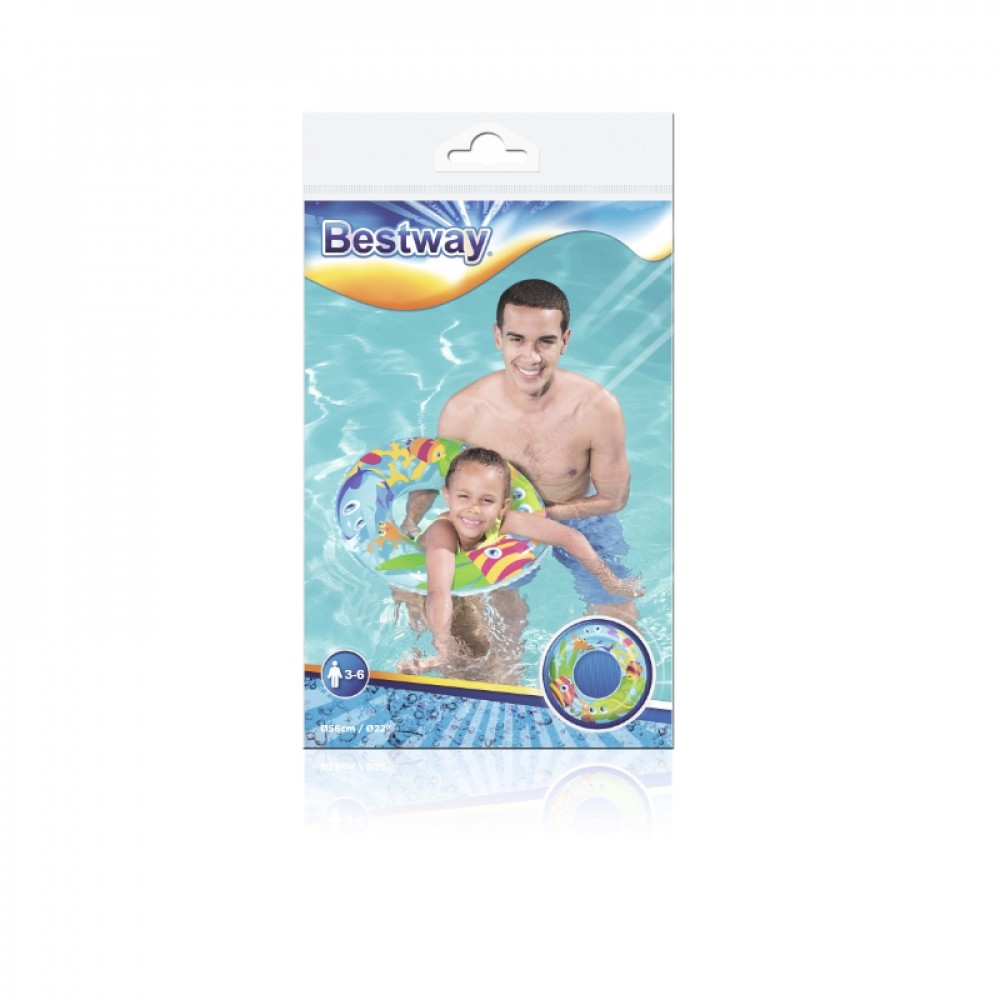 عوامه حلقه بتصميمات مختلفه قطر 56سم من bestway thumbnail 3