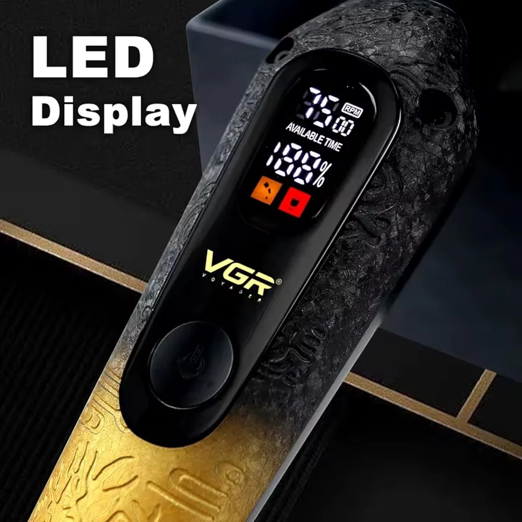 ماكينة الشعر الاحترافية VGR V-879T بشاشة led، وبطارية ليثيوم 1500 مللي، تربو، شفرة سيراميك thumbnail 4
