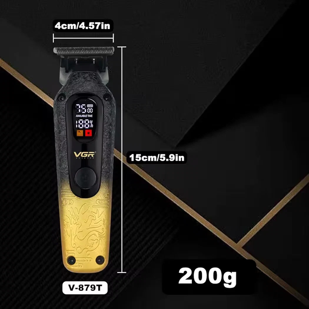 ماكينة الشعر الاحترافية VGR V-879T بشاشة led، وبطارية ليثيوم 1500 مللي، تربو، شفرة سيراميك thumbnail 3