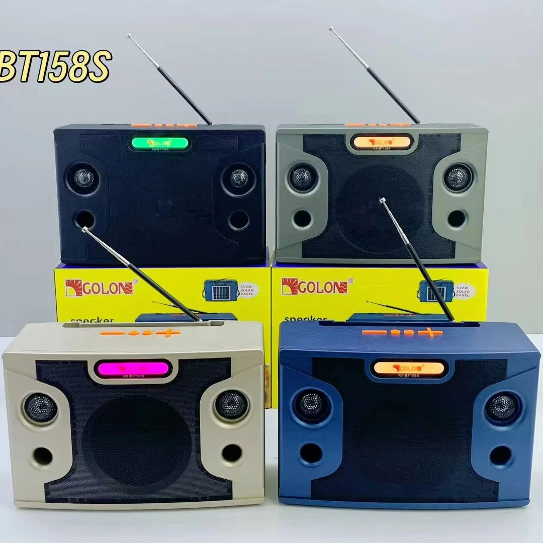 مكبر صوت لاسلكي يعمل بالطاقة الشمسية مزود براديو FM بلوتوث - مشغل USB/TF، وإمكانية الاقتران بتقنية TWS، وشحن من النوع C thumbnail 3