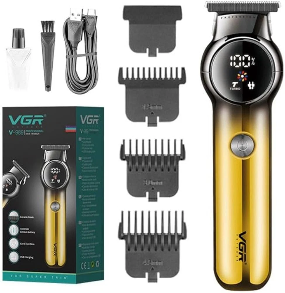 ماكينة تشذيب شعر vgr v-989 بشفرة سيراميك قابلة لإعادة الشحن – تشغيل حتى 180 دقيقة وشاشة led ذكية thumbnail 2
