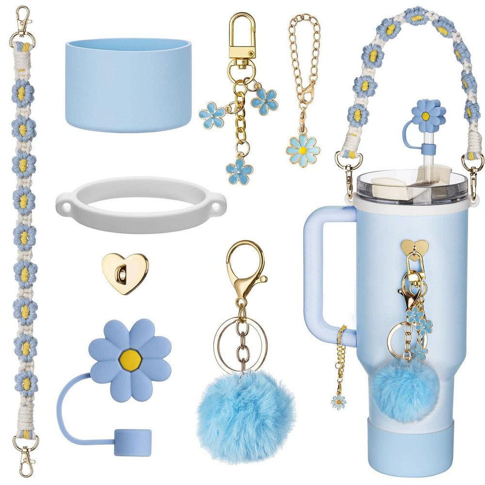 accessories set 10 pcs ( baby blue )