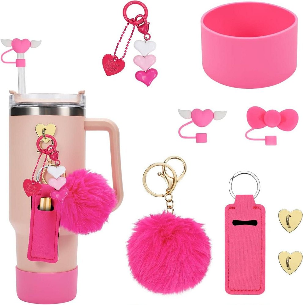 accessories set 7pcs ( hot pink )