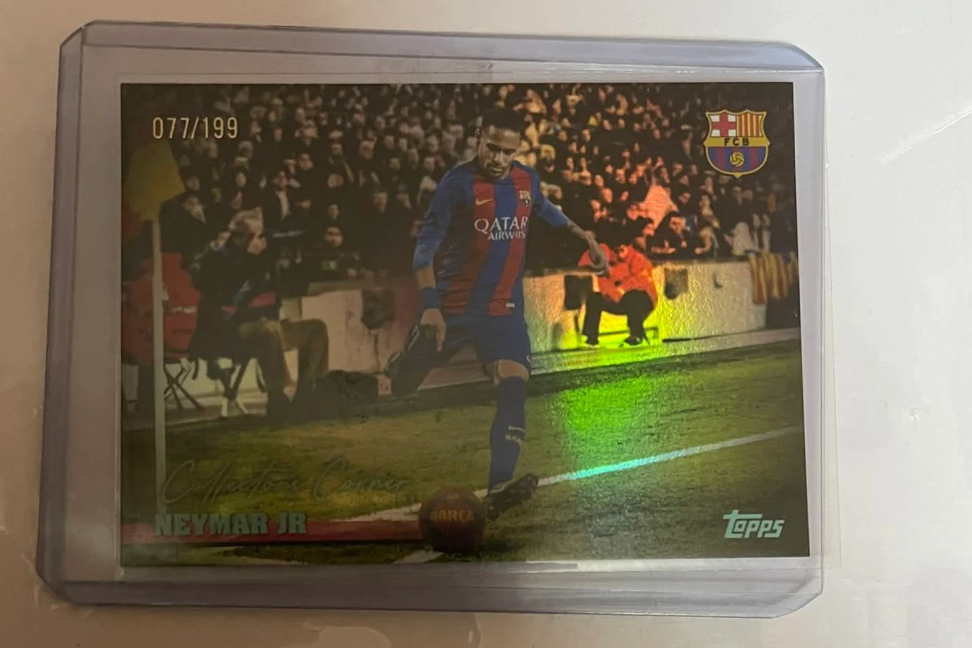topps fc barcelona team set 2025/26 neymar jr collector's corner 077/199