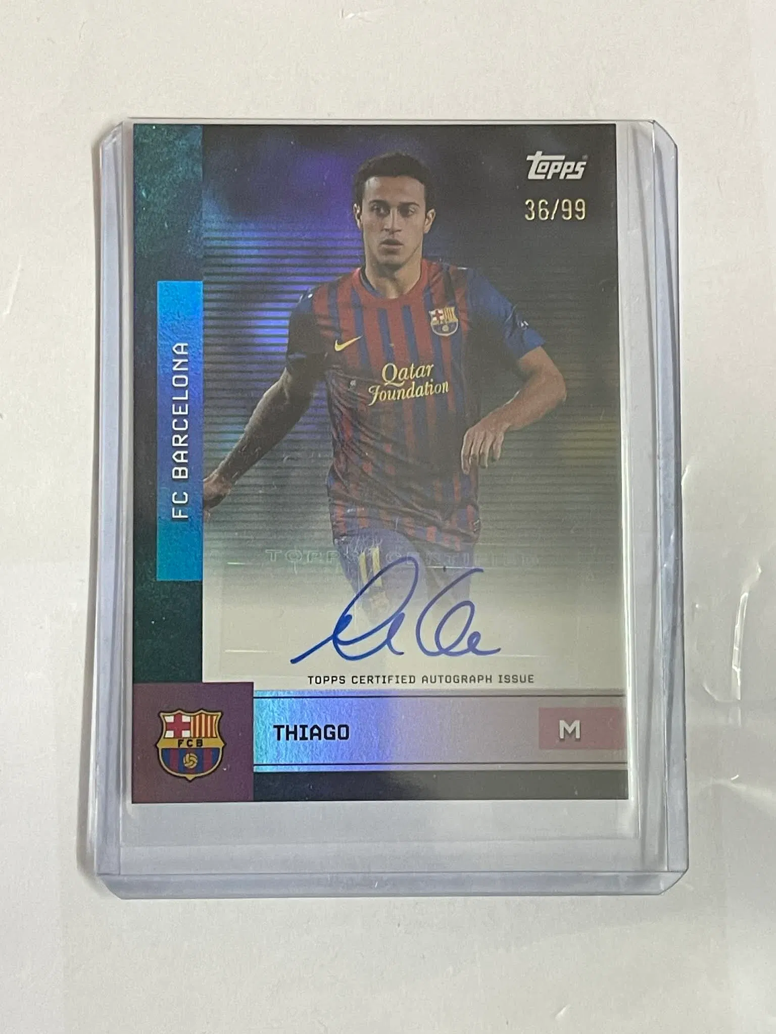 topps team set fc barcelona 25/26 thiago alcantara auto 36/99